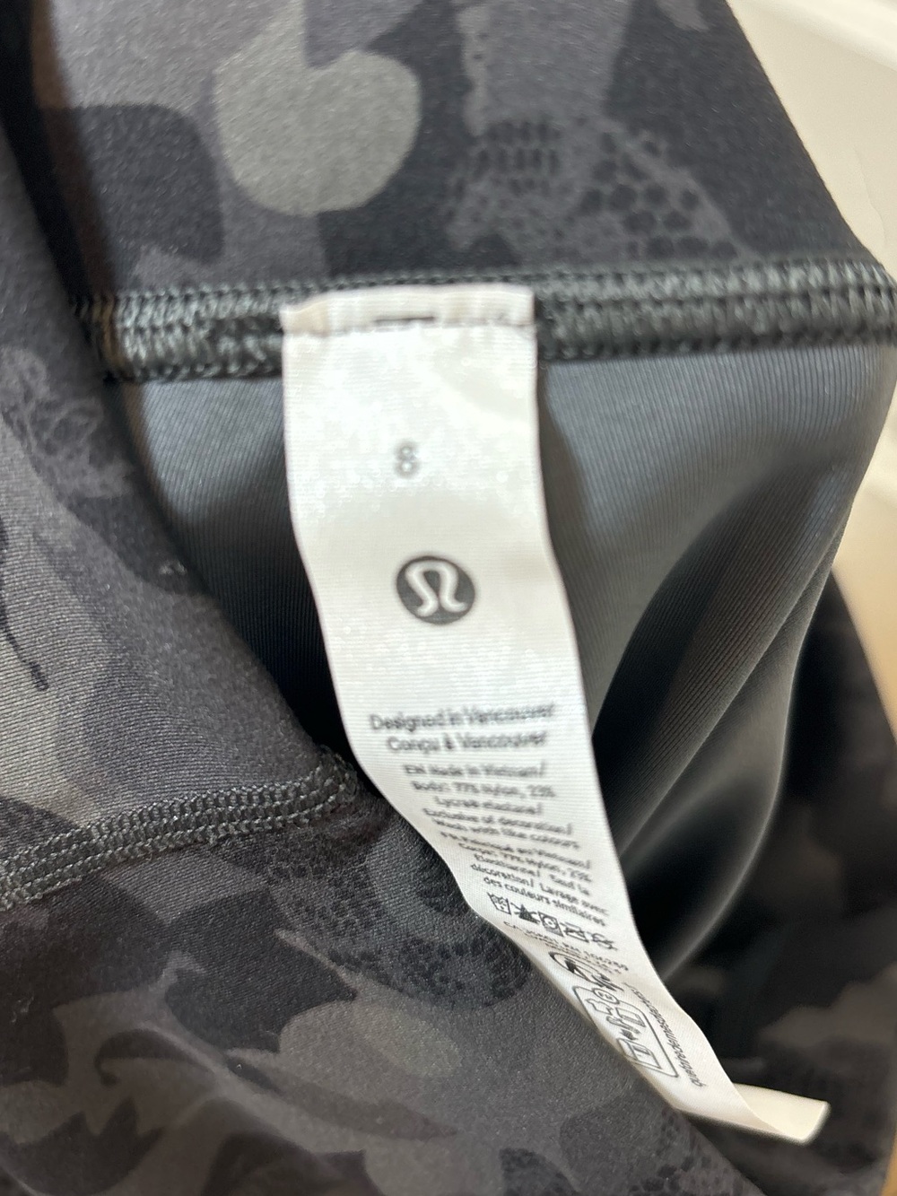 lululemon athletica Black & Charcoal Camouflage-Pattern Leggings - Picture 6 of 6